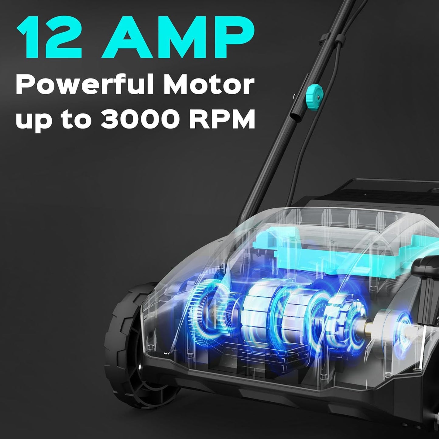 (New Open Box) YardCare 2-in-1 Electric Dethatcher & Scarifier – 12 Amp Motor | Adjustable Depth | Collection Bag