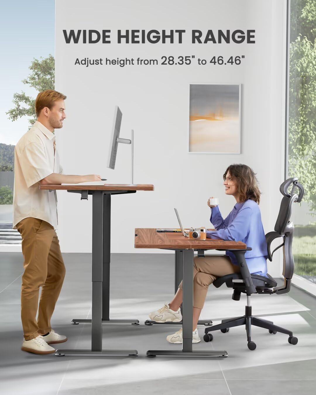(New Open Box)  ErGear Electric Standing Desk 40"x24" | Height Adjustable Sit Stand Desk • 4 Memory Presets