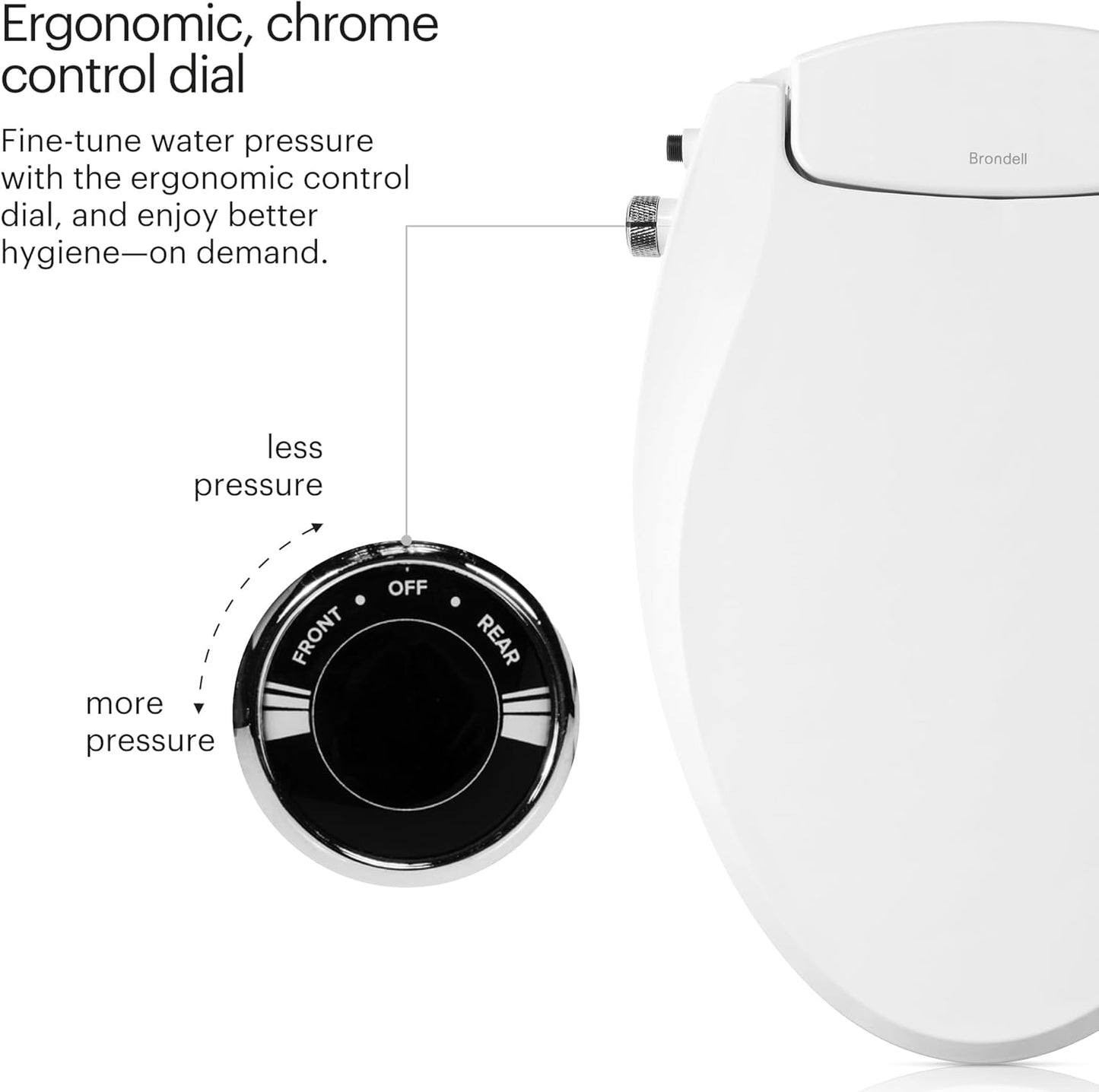 (New Open Box) Brondell Bidet Toilet Seat Non-Electric Swash Seat, Fits Round Toilets, White – Dual Nozzle System