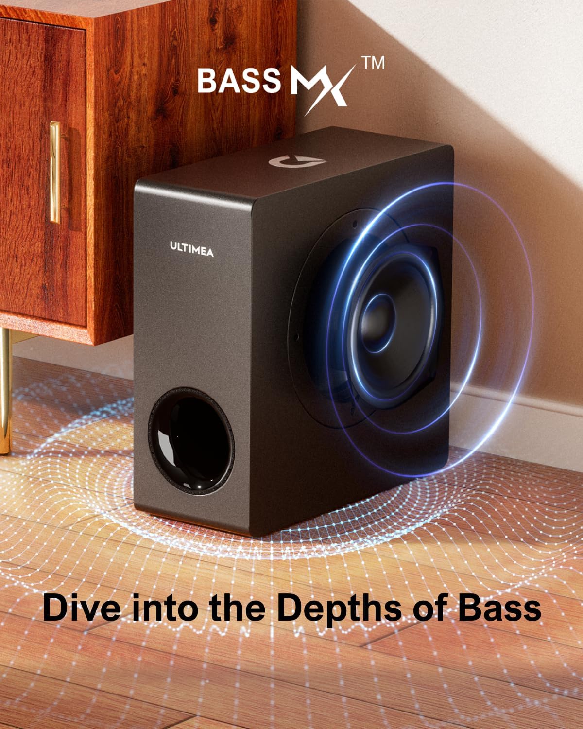 (New Open Box) ULTIMEA 4.1ch Sound Bar for Smart TV with Subwoofer, Peak Power 200W, 2-in-1 Detachable Bluetooth 5.3 Soundbar, Bass Adjustable, 3 EQ Modes TV Sound Bar, ARC/Optical/Aux, Apollo S50 Detachable Series