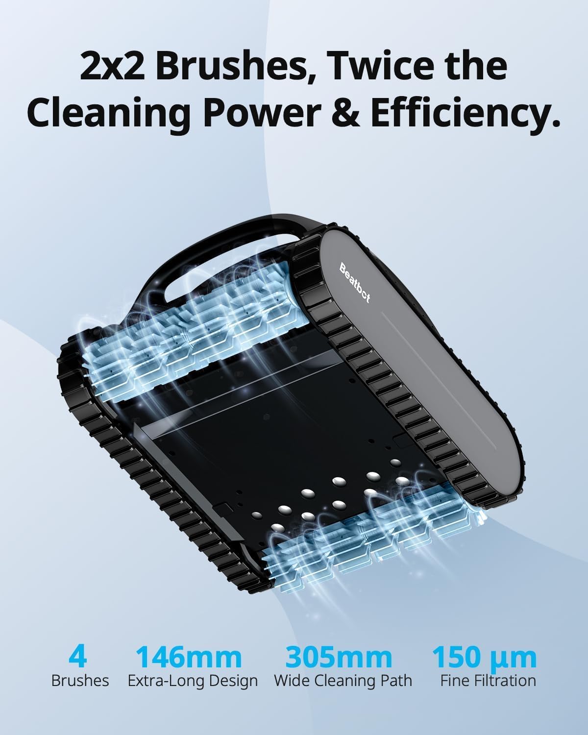 (Excellent) Beatbot AquaSense Cordless Robotic Pool Vacuum Cleaner - Intelligent Path Opimization, Cleans Floor, Walls, and Waterline - Suitable for Above & In-Ground Pools up to 2,260 sq.ft.