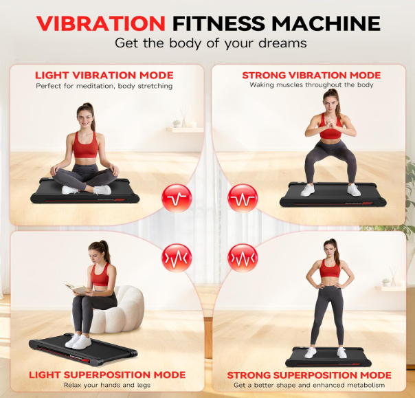 (New Open Box) Freepi Walking Pad,Under Desk Vibration Treadmill,3 in 1 Vibration Plate Exercise Machine,Portable Treadmill for Home