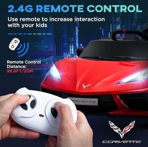 (New Open Box) 12V Chevrolet Corvette C8 Kids Ride-On Car | Remote Control