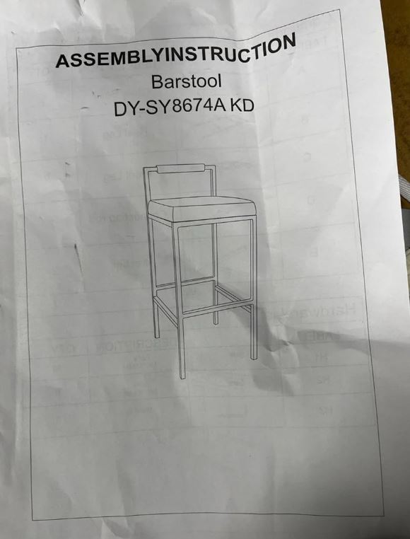 (New Open Box)  Metal Barstools with Back & Footrest (2PCS) | PU Leather Counter Chairs |