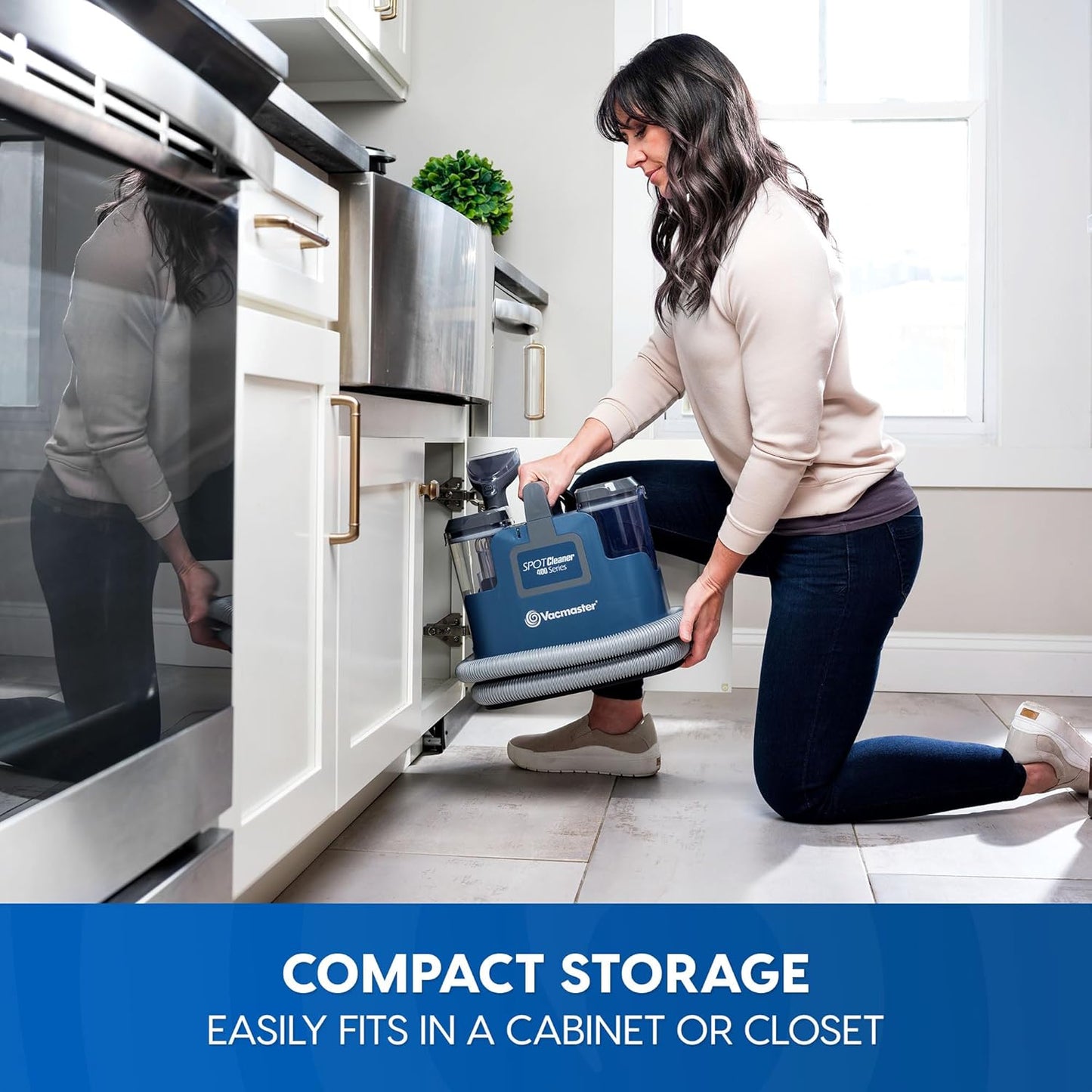 (New Open Box) Vacmaster SCB301 400 Series Upholstery Spot Machine, 15Kpa Power Suction with Versatile Tools for Pets, Area Rugs and Couches, Portable Carpet Cleaner, Blue