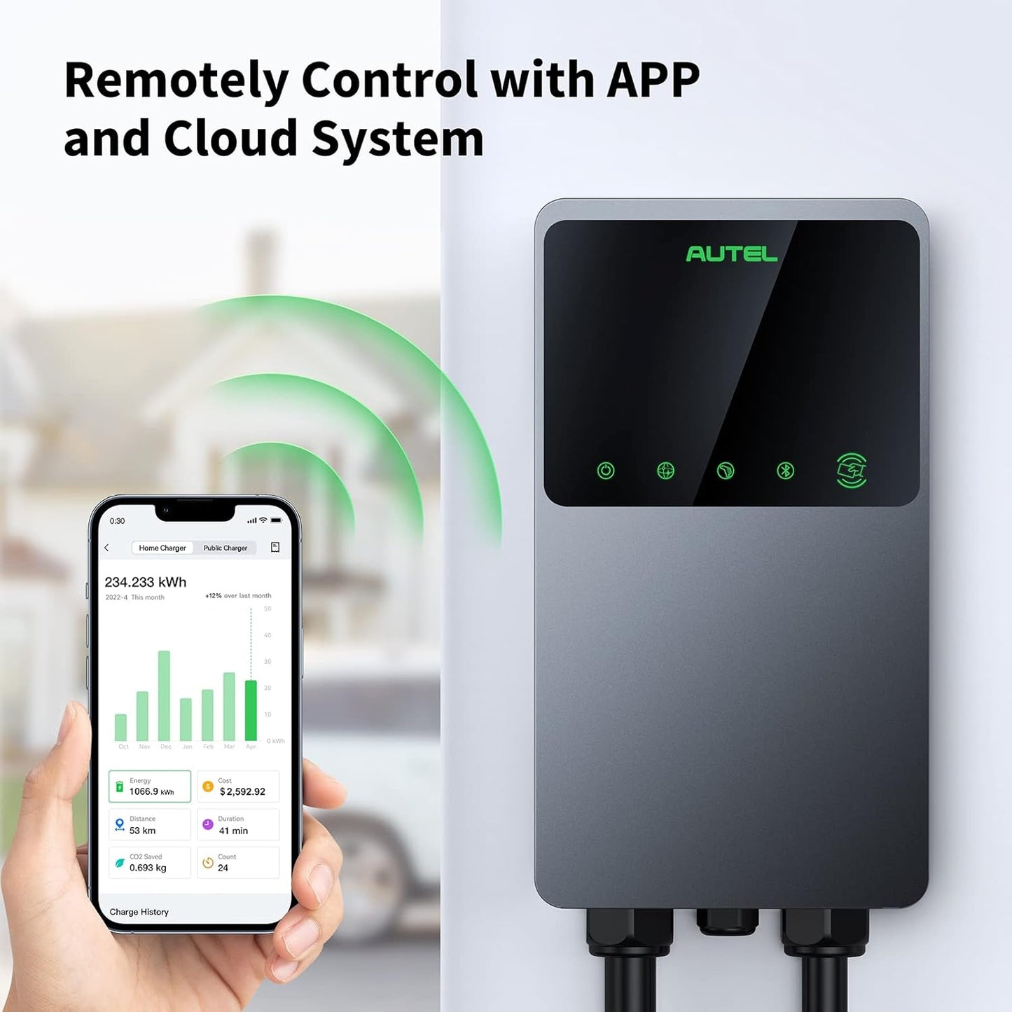 (New Open Box) Autel MaxiCharger Home EV Charger Maxi US AC W10 N14-H | Level 2 • 40A • NEMA 14-50 Plug