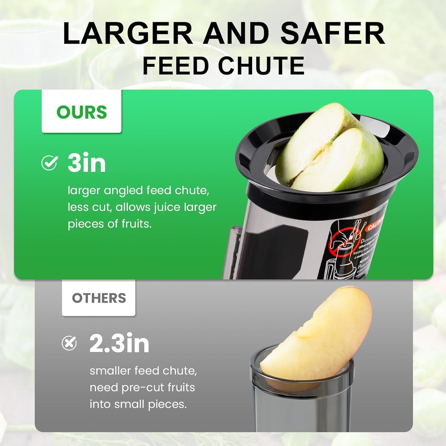 (Excellent) Ventray Cold Press Juicer, 3'' Wide Feed Chute Slow Masticating Juicer Machine for Whole Fruits & Vegetables, 240W, Easy to Clean, High Juice Yield, BPA Free