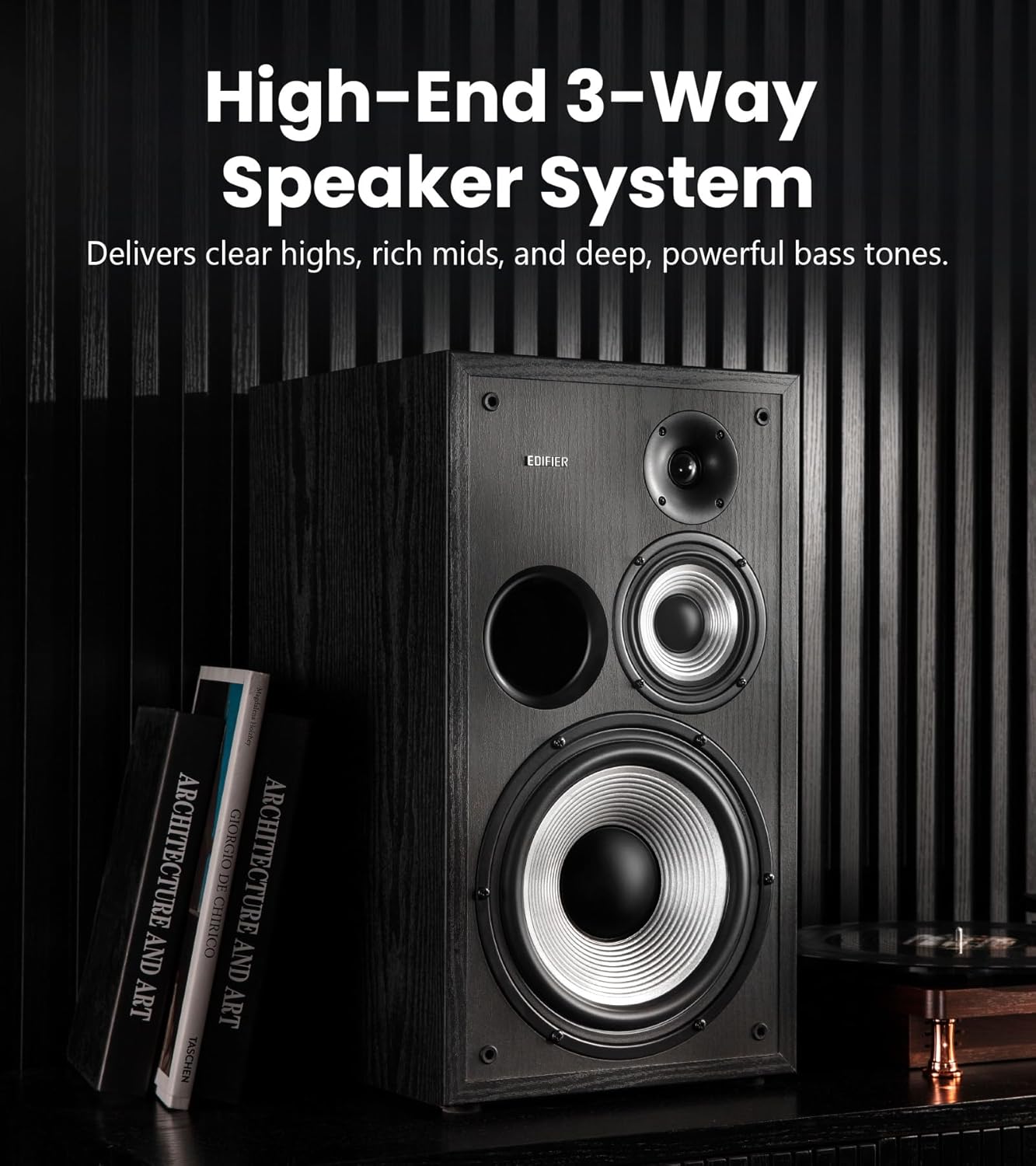 (Excellent) Edifier R2850DB Bluetooth Bookshelf Speakers, Wireless Studio Monitor, 3-Way Powered  (Pair)