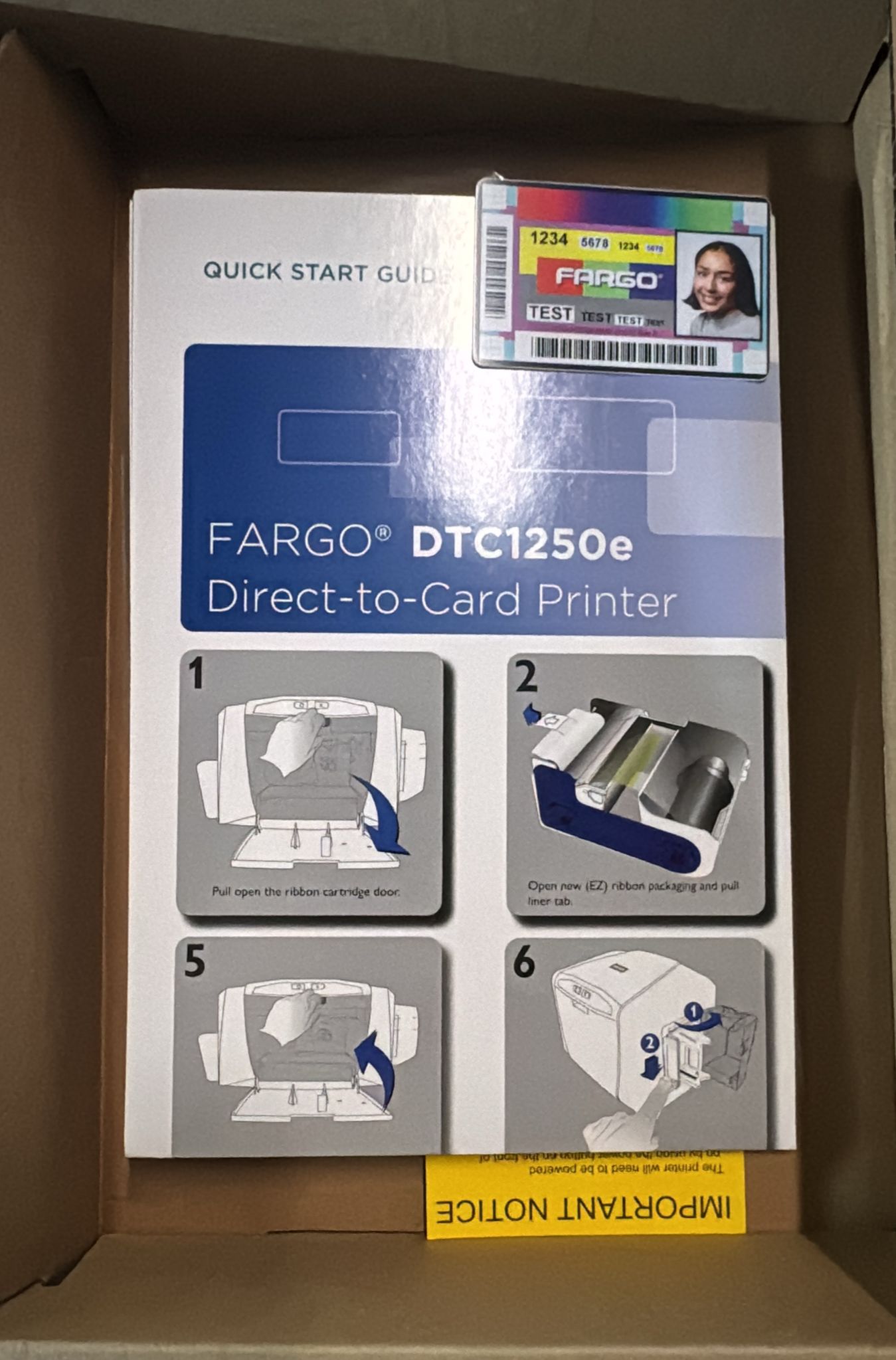 (New Open Box) Fargo DTC1250e Single-Sided ID Card Printer + Ethernet | NEW Open Box