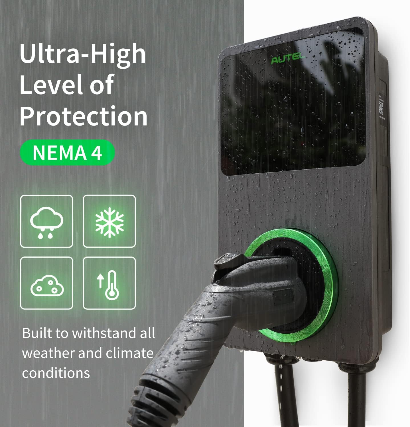 (Excellent) Autel Level 2 EV Charger 40 Amp Smart AI Electric Vehicle (EV) Charger, NEMA 14-50 Plug