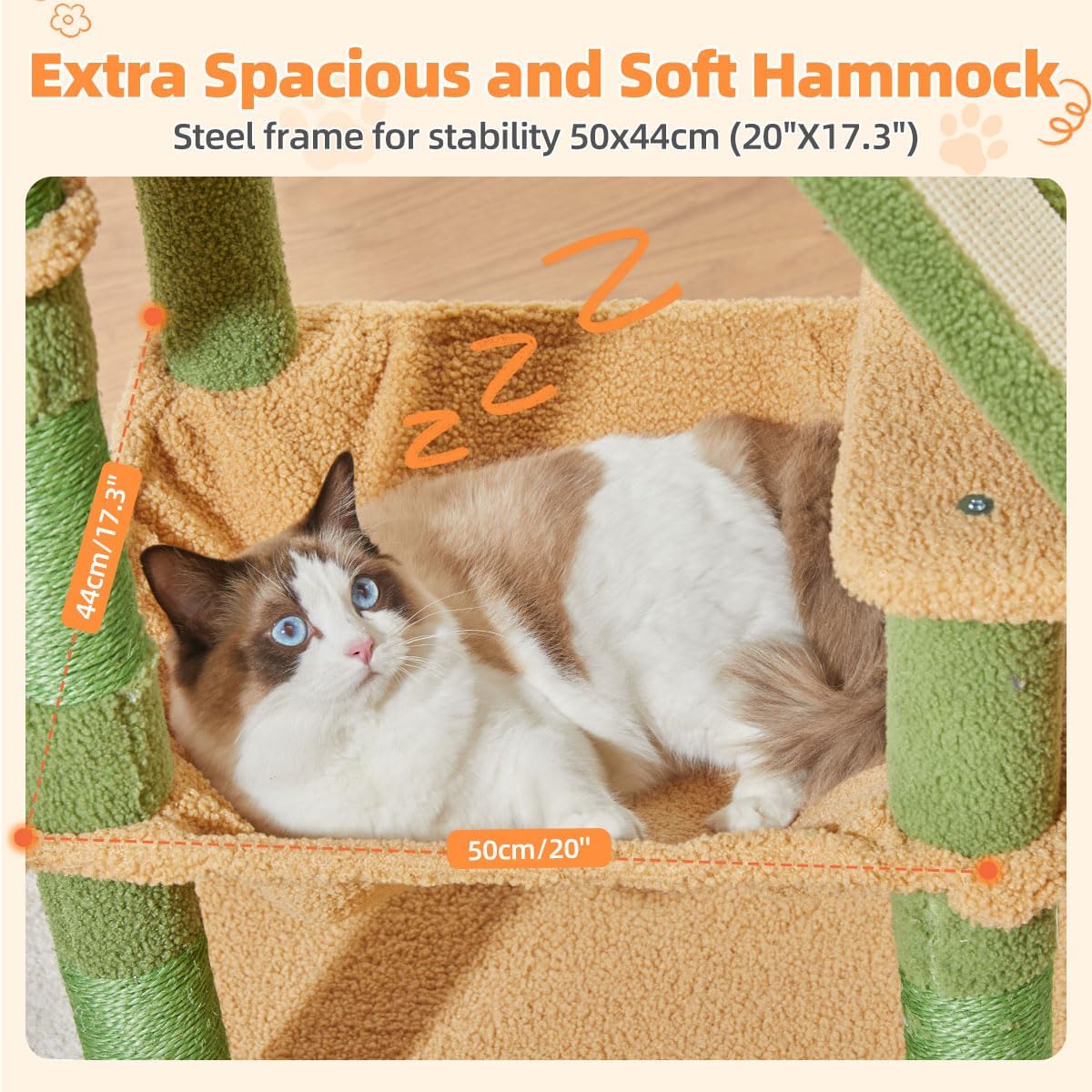 (New Open Box) Taoqimiao Cactus Cat Tree, [57.5Inch=146CM] Cat Tower for Indoor Cats, Multi-Level Large Cat Condo