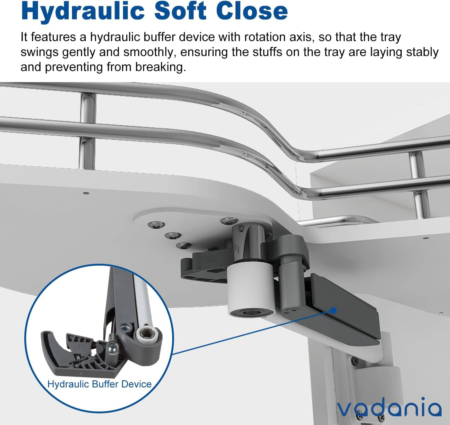 (New Open Box) VADANIA Kitchen Cabinet Blind Corner Pullout Organizer for 32-inch Cabinet, Right Handed Open