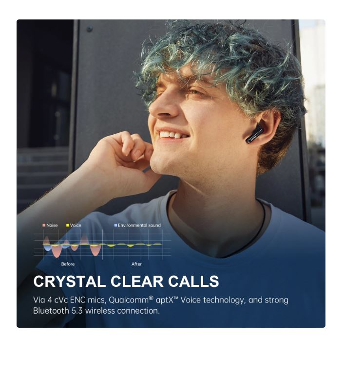 (Excellent) Edifier W220T True Wireless Earbuds Bluetooth V5.3 Semi-in-Ear Earphones with Mic