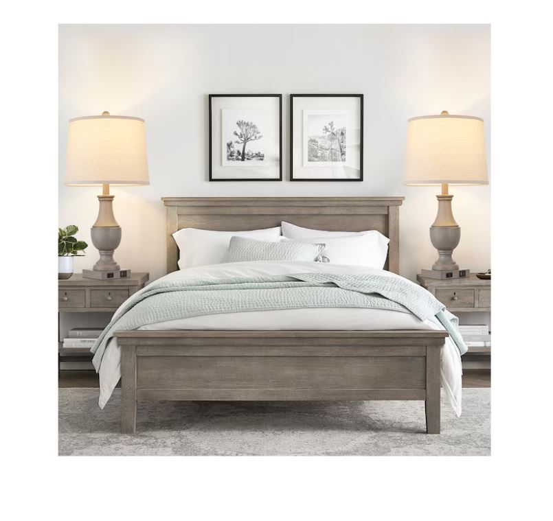 (Brand New) 25-in Grey LED Touch Table Lamp Set of 2 | Linen Shade | TD-201