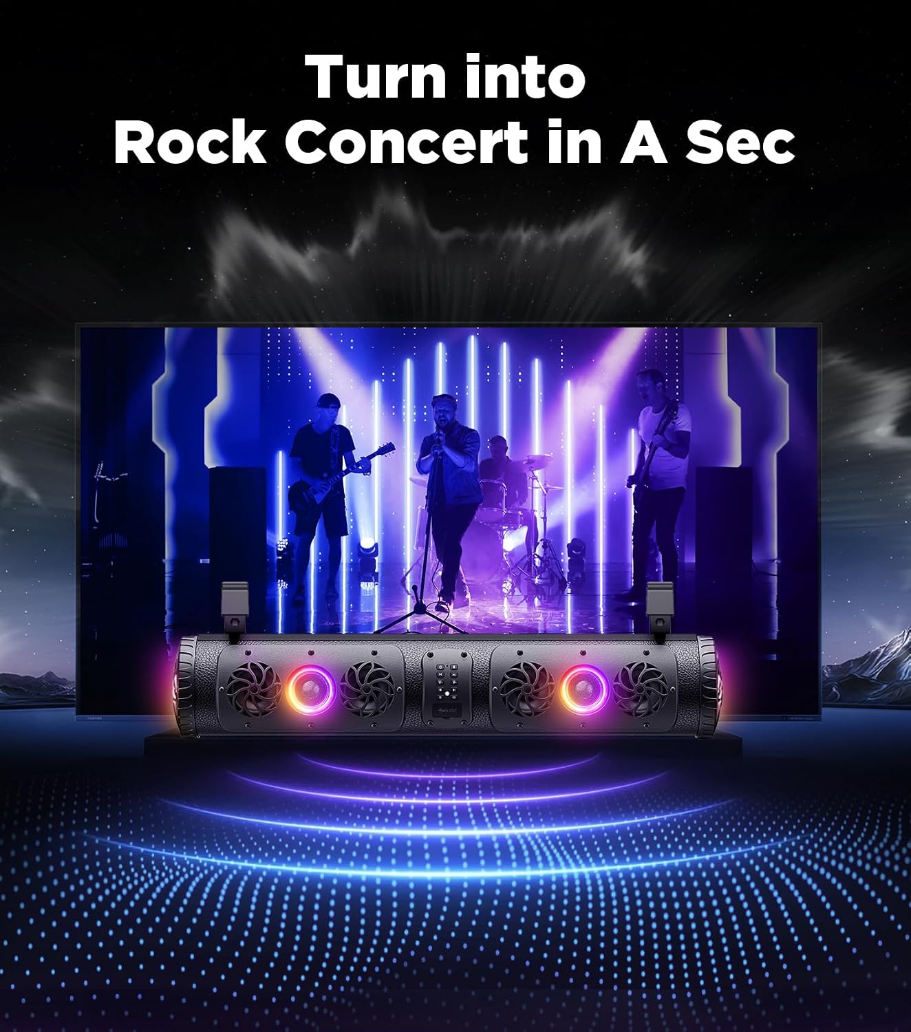 (New Open Box)  Ehaho 27" UTV Sound Bar HK-6802 | 700W • Bluetooth • RGB Lights • Waterproof