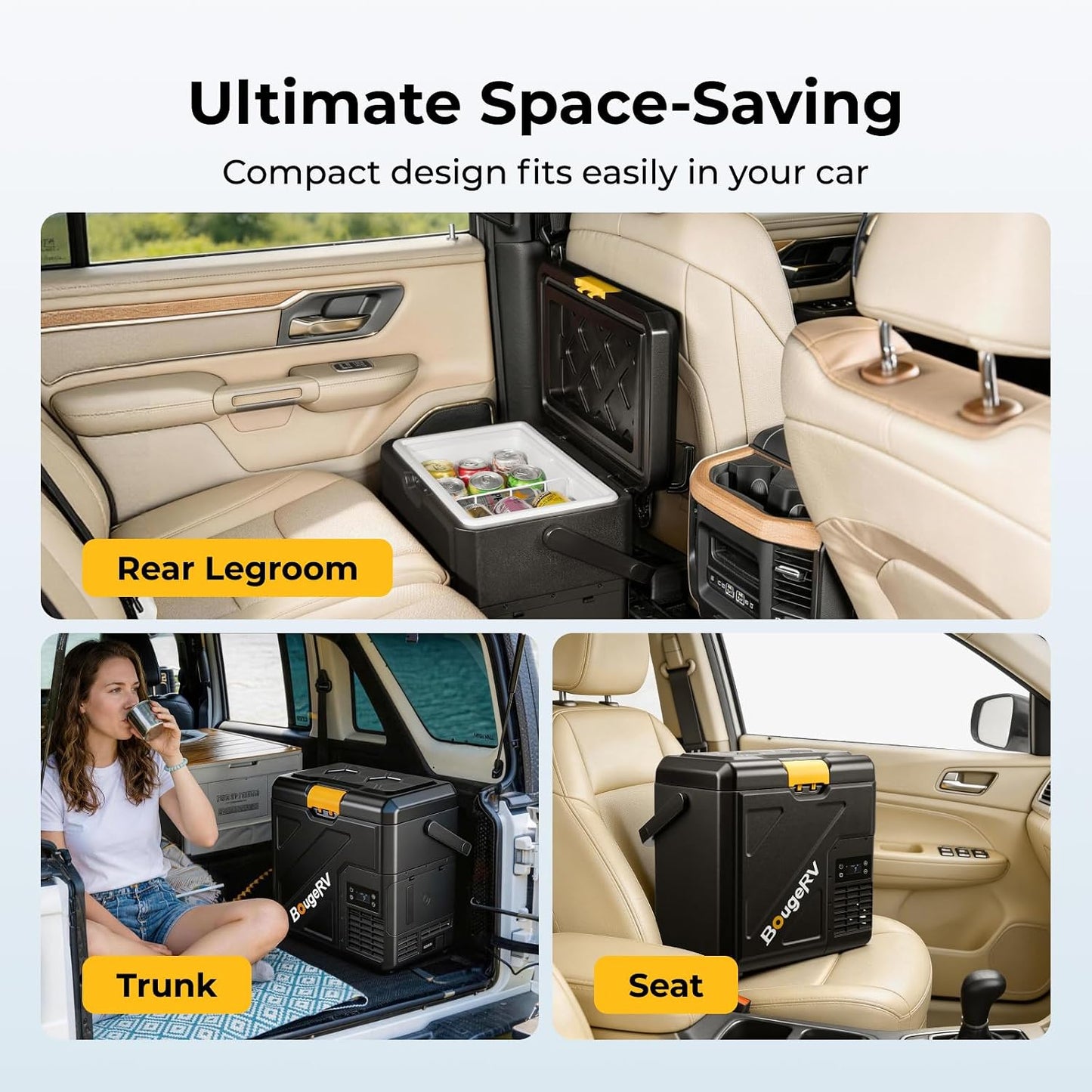 (New Open Box) BougeRV Car Fridge CRH20, 21 Quart, -4℉~68℉, 12v Cooler for Outdoor Camping