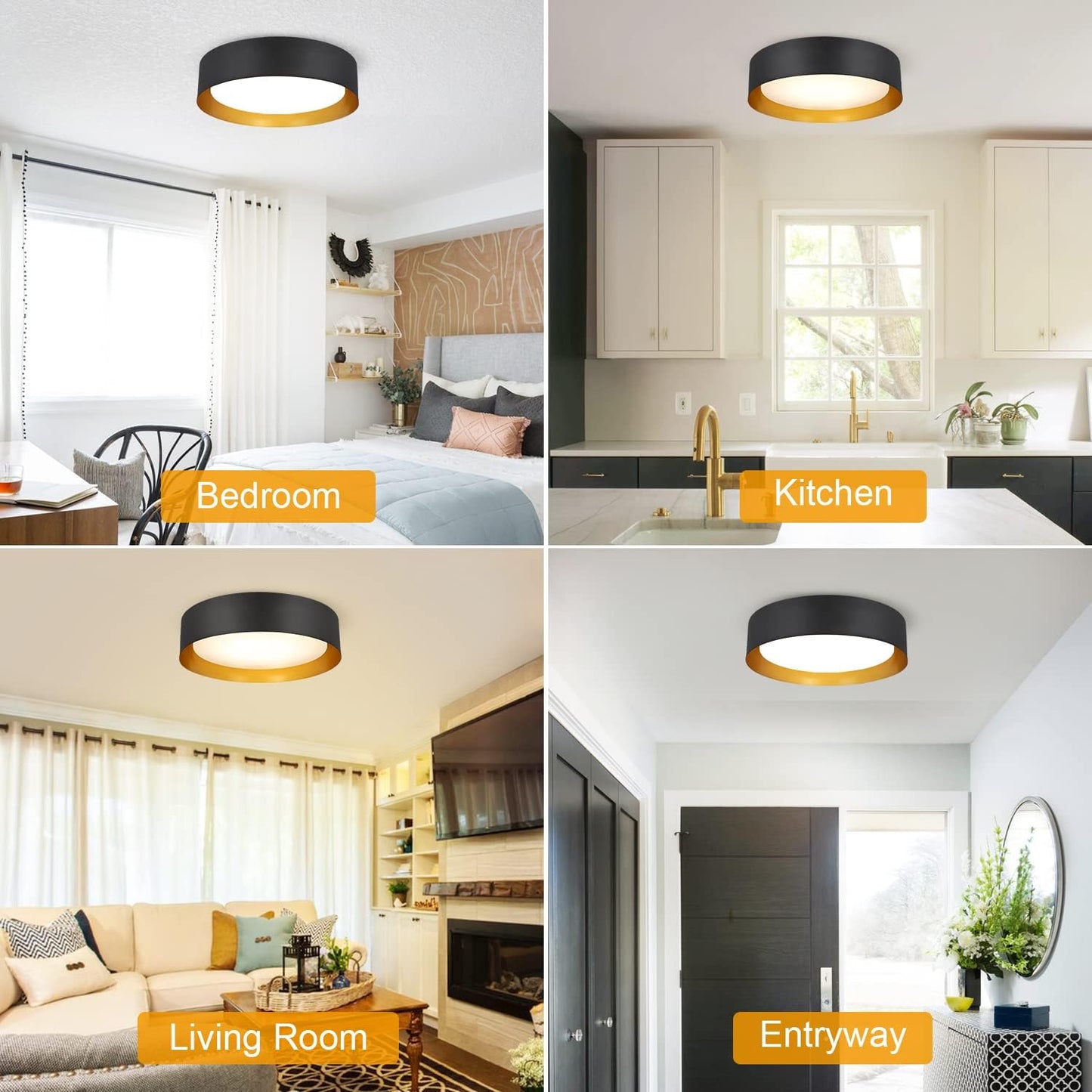 (New Open Box)  DingliLighting 30W Dimmable LED Flush Mount Ceiling Light | Color Changeable