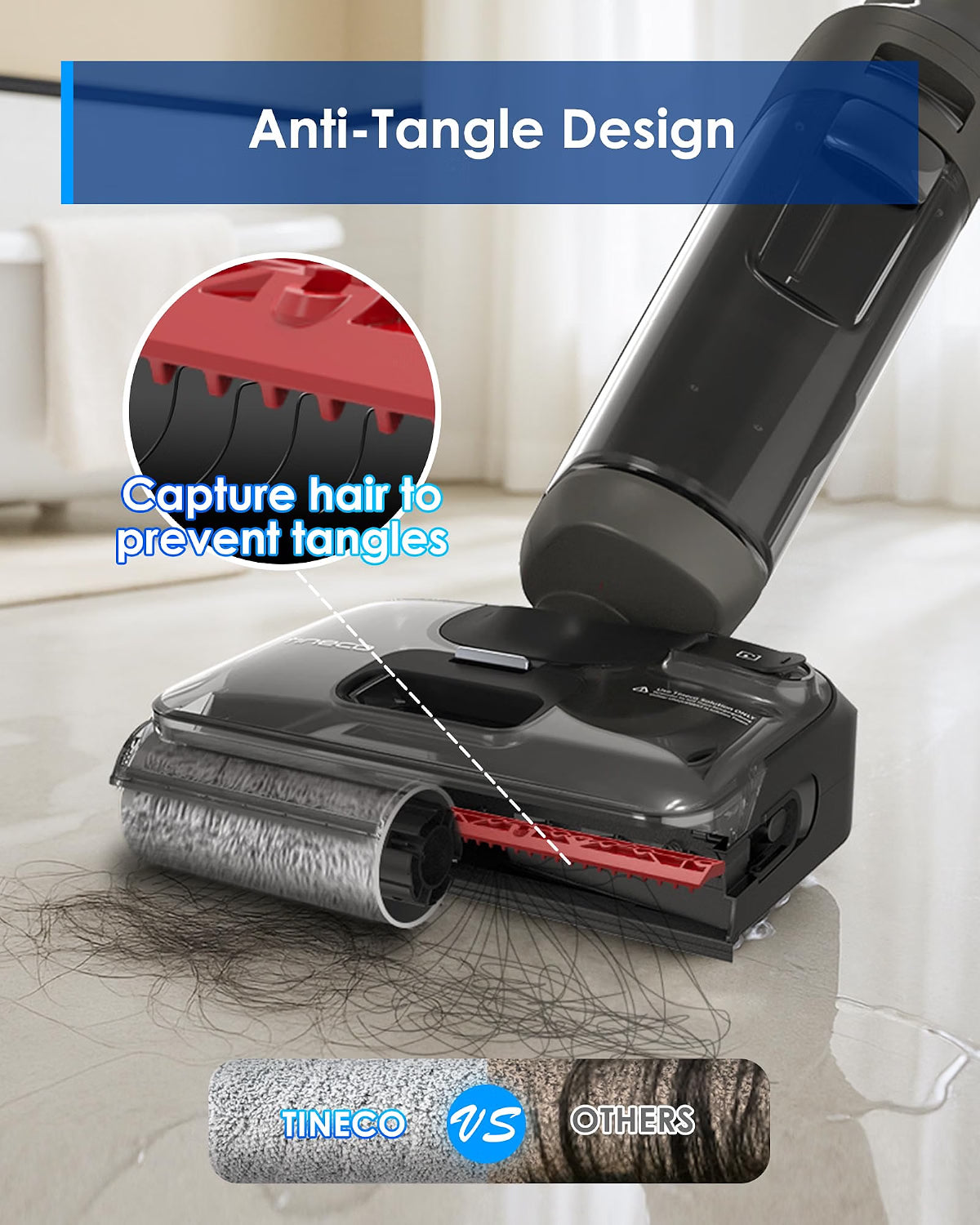(New Open Box) Tineco Floor ONE i6 Stretch Wet Dry Vacuum Cleaner, Vacuum & Mop All in One, 20kpa Powerful Suction, Up to 40 Minutes Runtime, 180° Lay-Flat, Anti-Tangle Design, Full-Path Self-Cleaning&185℉ Flashdry