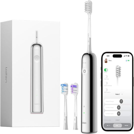 (New Open Box) Laifen Wave Electric Toothbrush, with 3 brush heads (Stainless Steel)