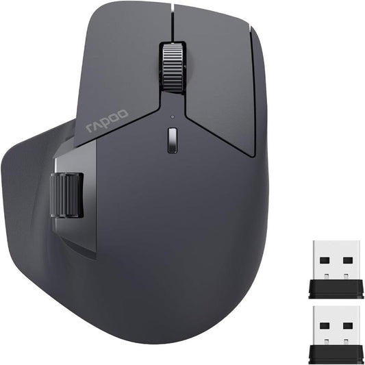 (New Open Box) RAPOO Wireless Bluetooth Mouse - MT760 Multi-Device Wireless Mouse, Bluetooth 5.0/2.4GHz, Black