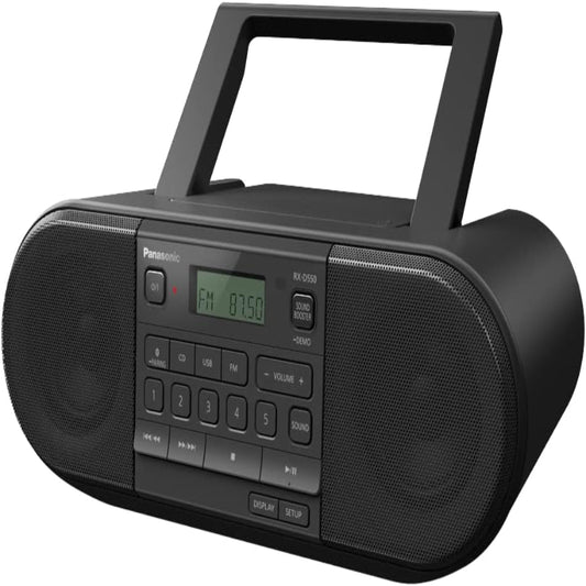 (New Open Box) Panasonic RXD550 Powerful Portable Radio with CD, Bluetooth and USB, Black