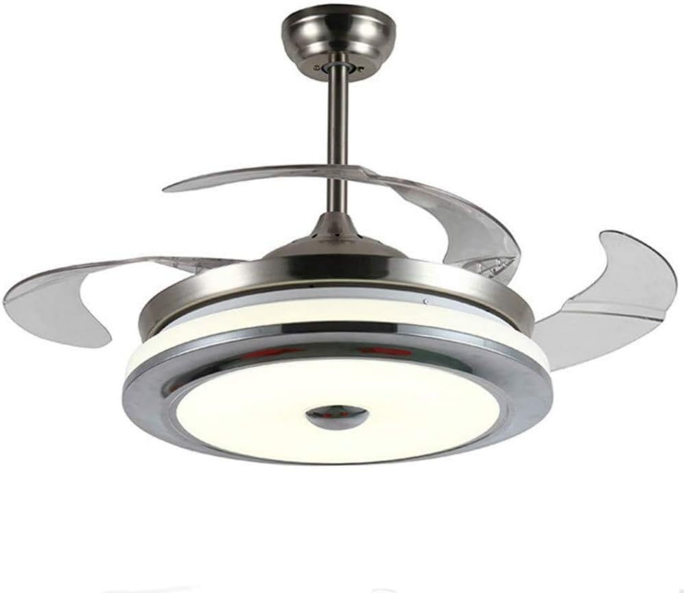 Ceiling Fans with Lights,42 in Indoor Low Profile Ceiling Fans, 72W Remote Ceiling Fan with Led Light,Modern Bladeless Enclosed Ceiling Fan Flush Mount,Dimmable 3 Color 3 Speeds 1/2H Timing