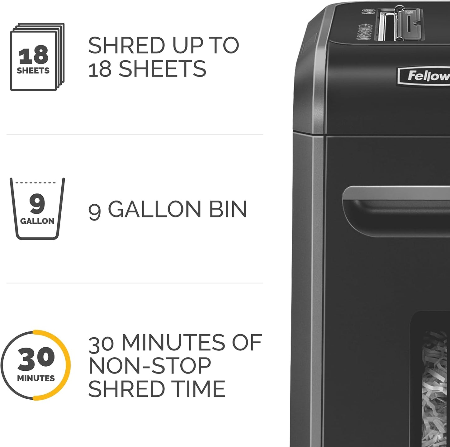 (Excellent)  Fellowes Powershred 99Ci Cross-Cut Paper Shredder | 18-Sheet • 100% Jam Proof