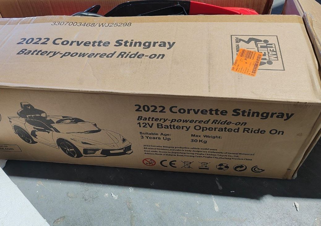 (New Open Box) 12V Chevrolet Corvette C8 Kids Ride-On Car | Remote Control