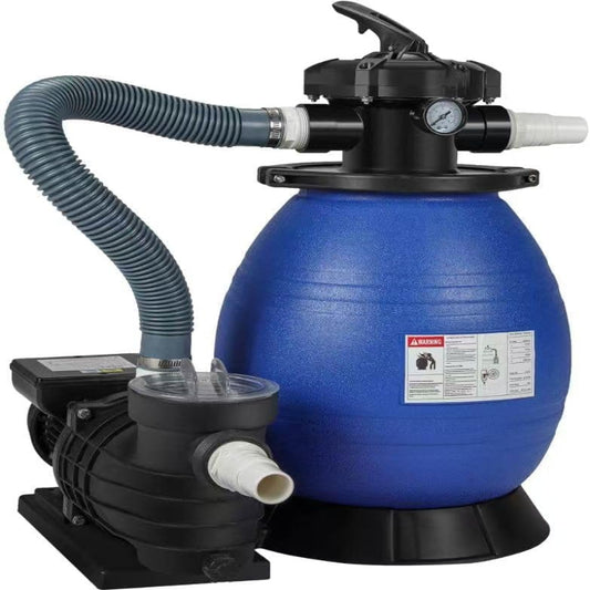 (Excellent) Sand Filter Pump for Above Ground 14" 3000GPH,3/4HP,24 Hour Dual-Mode Intelligent Timing