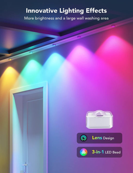 (New Open Box) Govee Permanent Outdoor Lights, Smart RGBIC Outdoor Decor with 75 Scene Modes, 100ft with 72 LED Lights, IP67 Waterproof for Outdoor Decorations, Work with Alexa, Google Assistant, White