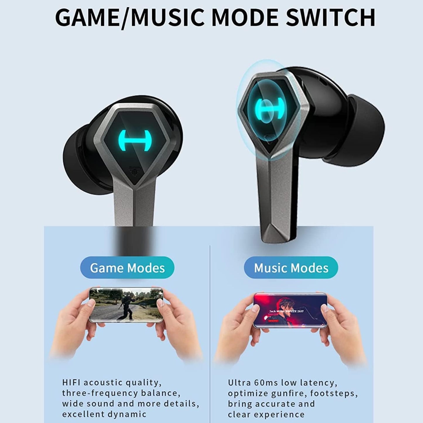 (Excellent) Hecate by Edifier GX04 ANC Wireless Gaming Earbuds, Bluetooth Earbuds with 60ms