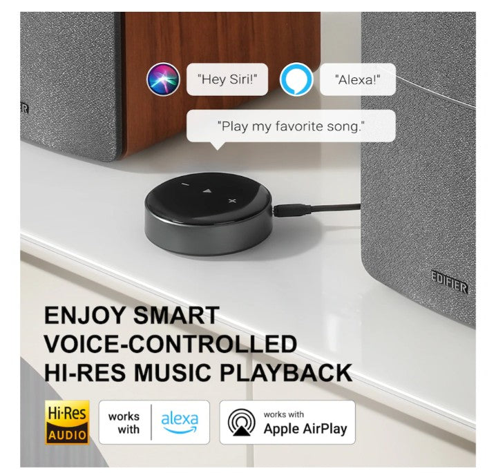 (Excellent) Edifier R1280T Speakers + WiiM Mini Wi-Fi Streamer | Hi-Res Audio • Bluetooth Streaming