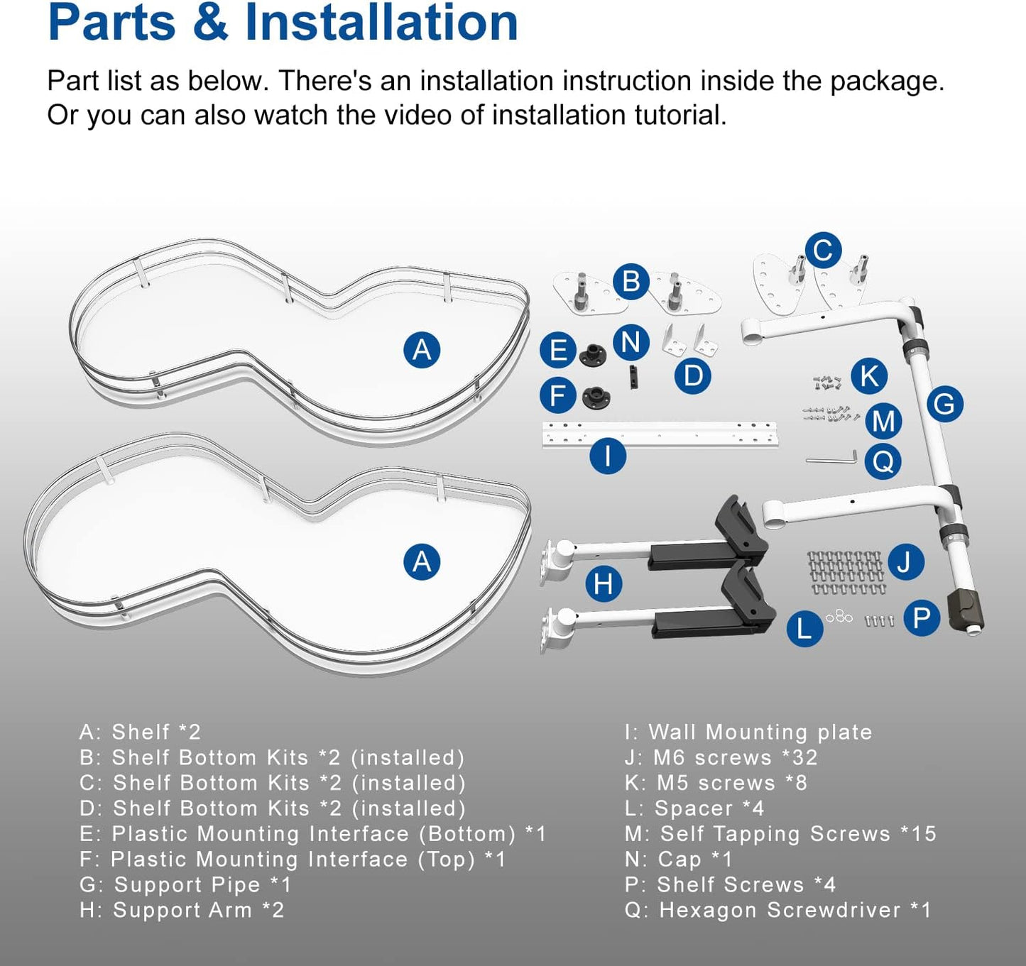(New Open Box) VADANIA Kitchen Cabinet Blind Corner Pullout Organizer for 32-inch Cabinet, Right Handed Open
