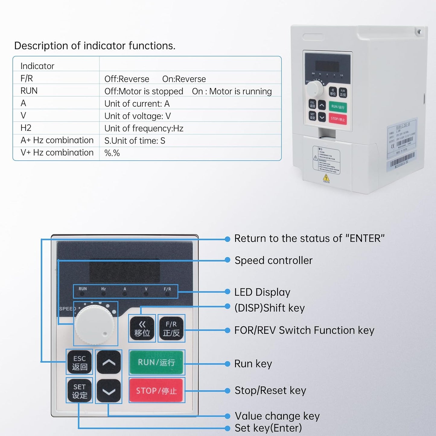 (Excellent) RATTMMOTOR CNC Spindle Motor Kit 220V 2.2KW Air Cooled Spindle Motor Square ER20+2.2KW VFD Inverter 220V Variable Frequency Drive Single to 3 Phase Converter for CNC Router Machine