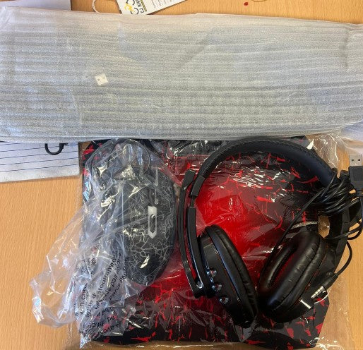 (New Open Box) Proscan 4-in-1 Gaming Kit with Keyboard, Headset, Mouse and Mouse Pad