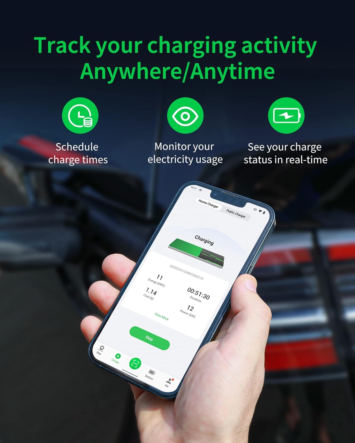 Autel MaxiCharger Maxi US AC LW12 Level 2 EV Charger 50A | 25 foot cable • Hardwired