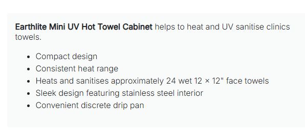 Earthlite Mini UV Hot Towel Cabinet