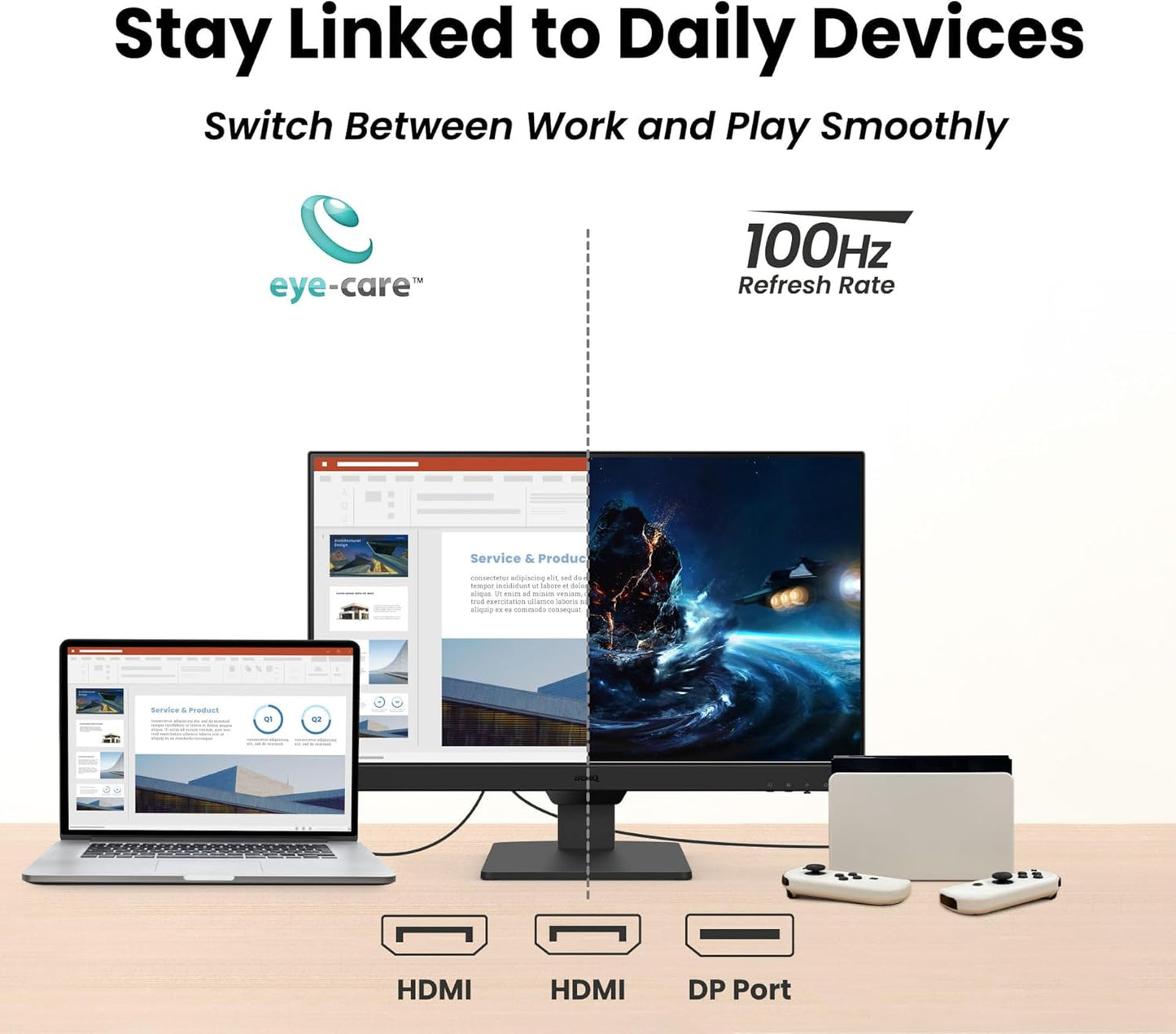 (New Open Box) BenQ GW2790 27" Monitor – 1080p | IPS | 100Hz | Eye-Care | Low Blue Light | HDMI x2