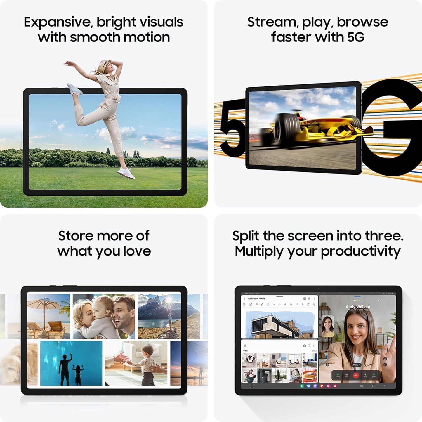 (Excellent) Samsung Galaxy Tab A9+ 27.94 cm(11.0 inch) Display, RAM 4 GB, ROM 64 GB Expandable, Wi-Fi+5G, Tablet, +case and charger, Gray