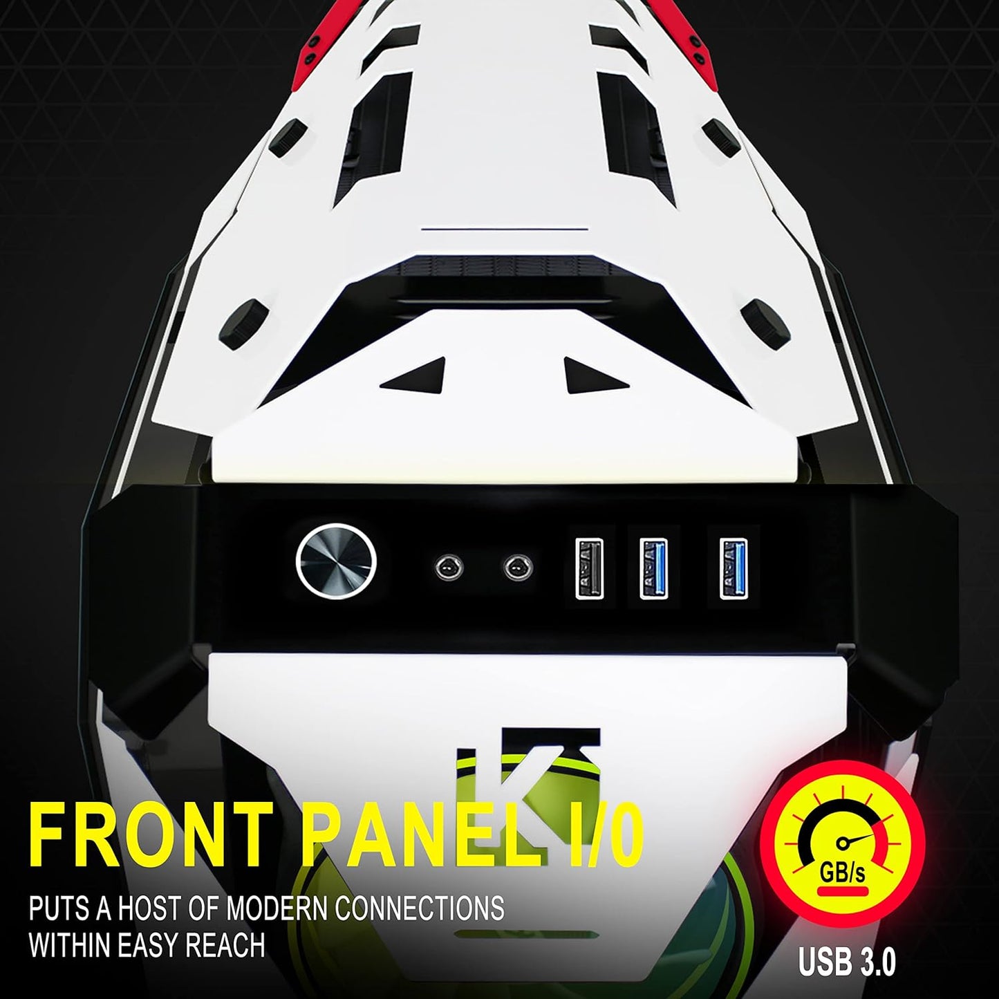 (New Open Box) KEDIERS C650 PC Case - ATX Tower Gaming Computer Case with Tempered Glass,White