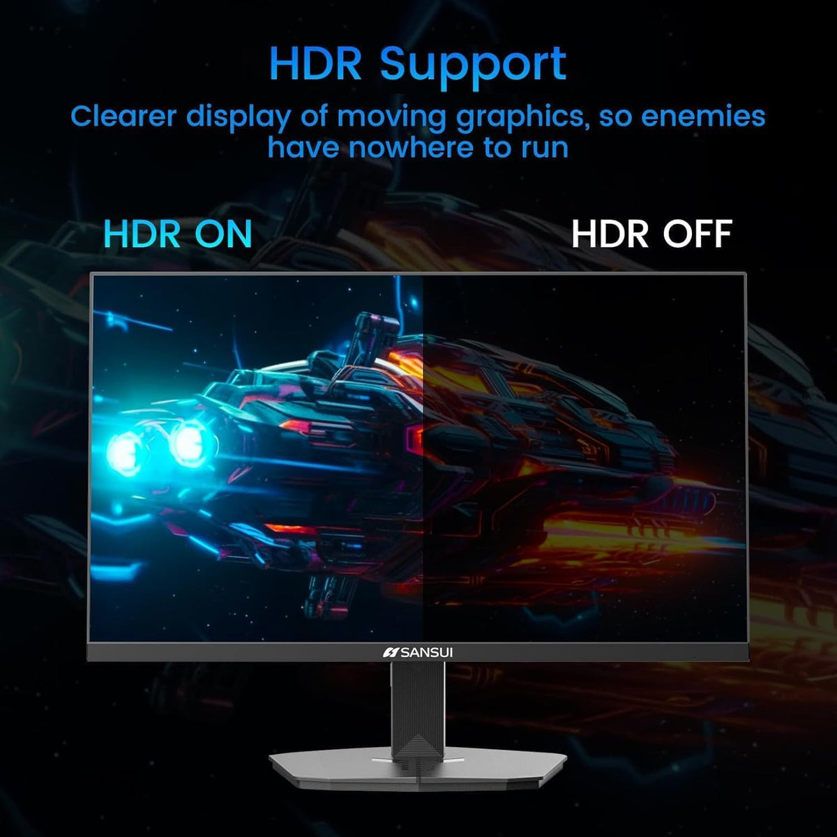 (New Open Box)  SANSUI 24" 180Hz Gaming Monitor | FHD • 1ms MPRT • FreeSync • HDR