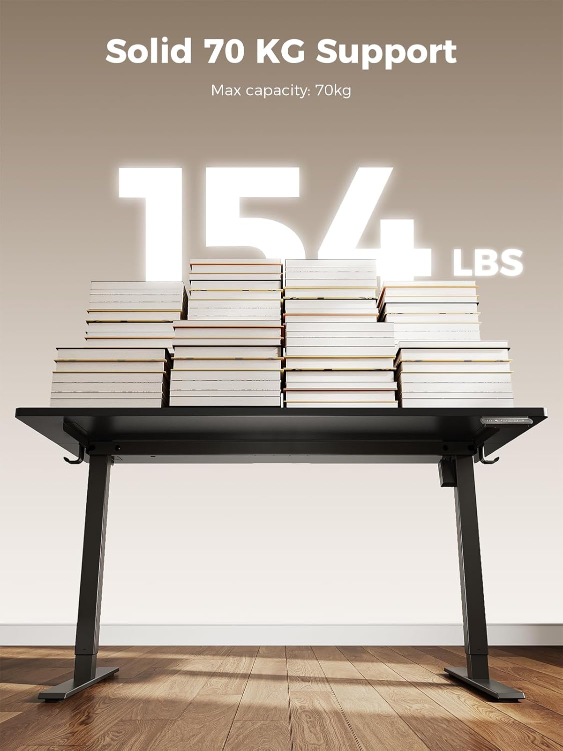 (New Open Box) OffiGo Electric Standing Desk, 48 Inch Height Adjustable Sit Stand Table, Ergonomic Computer Desk with 3 Preset Memory Height for Home, Office, Workstation, Black