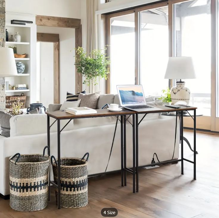 (New Open Box) 40" Slim Console Table Featuring Power Outlet & USB Port, Compact Entryway Table (DS0028)