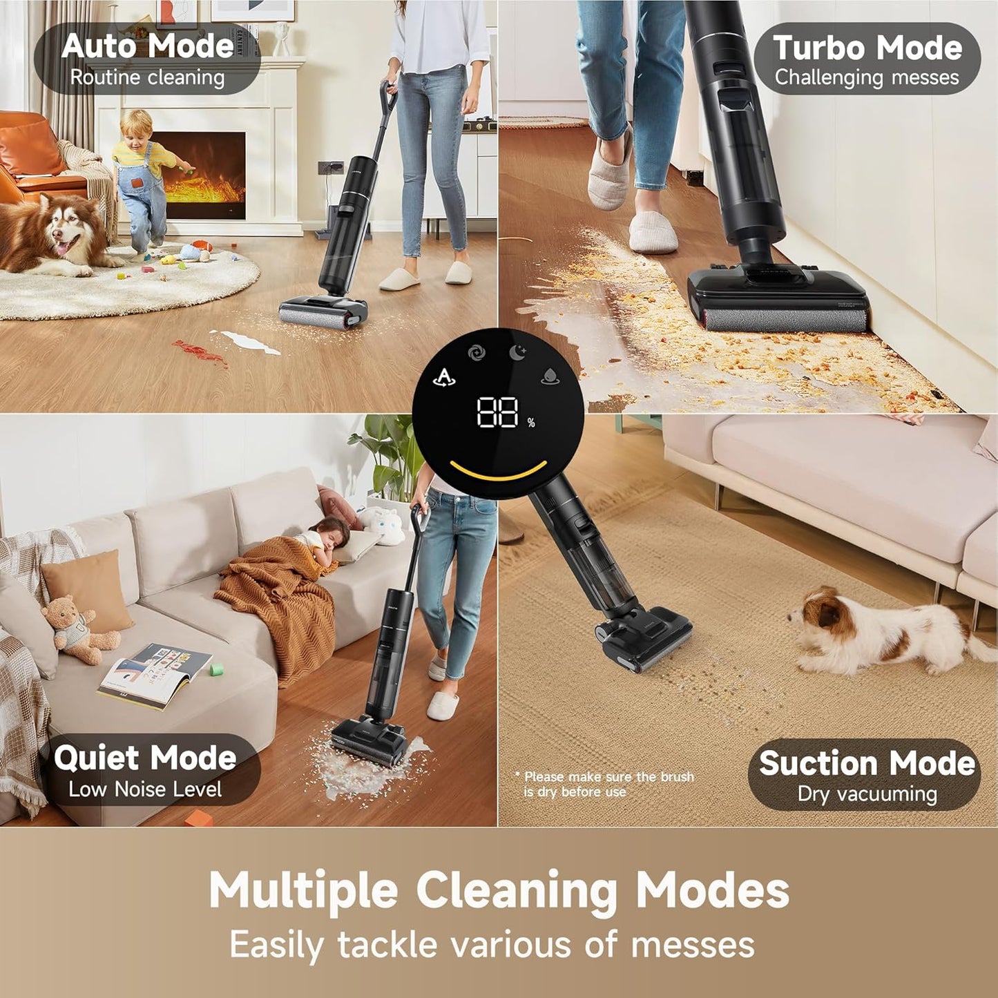 (Excellent) DREAME H12 Pro FlexReach Wet Dry Vacuum Cleaner, 180° Lie-Flat Cordless Vacuum Mop All-in-One for Hard Floors, Floor Cleaner Machine with 194°F Hot Water Self-Cleaning, 2 Drying Modes, 50Mins Runtime