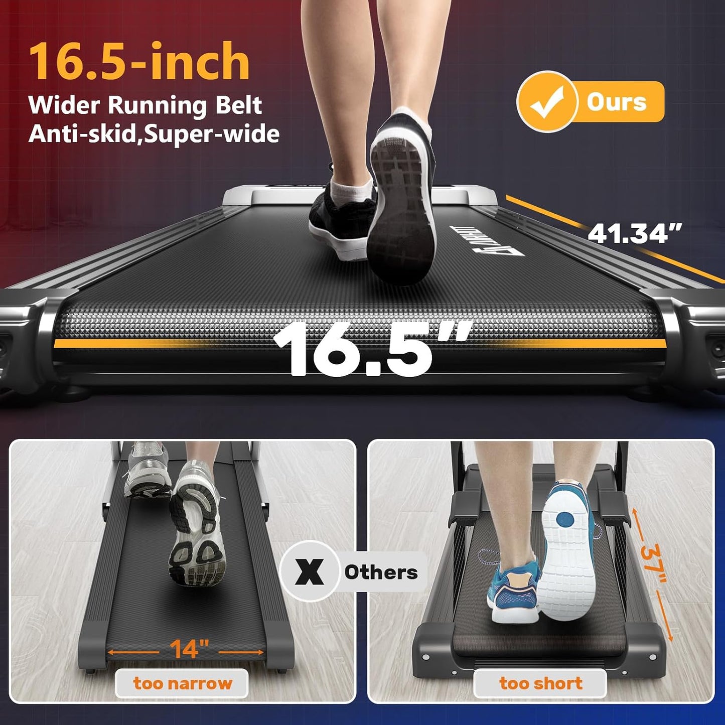 (Excellent) AIRHOT Walking Pad with Incline, 4 in 1 Under Desk Treadmill, Portable Treadmills with Remote Control, 300LBS Capacity Walking Running Treadmill for Home & Office