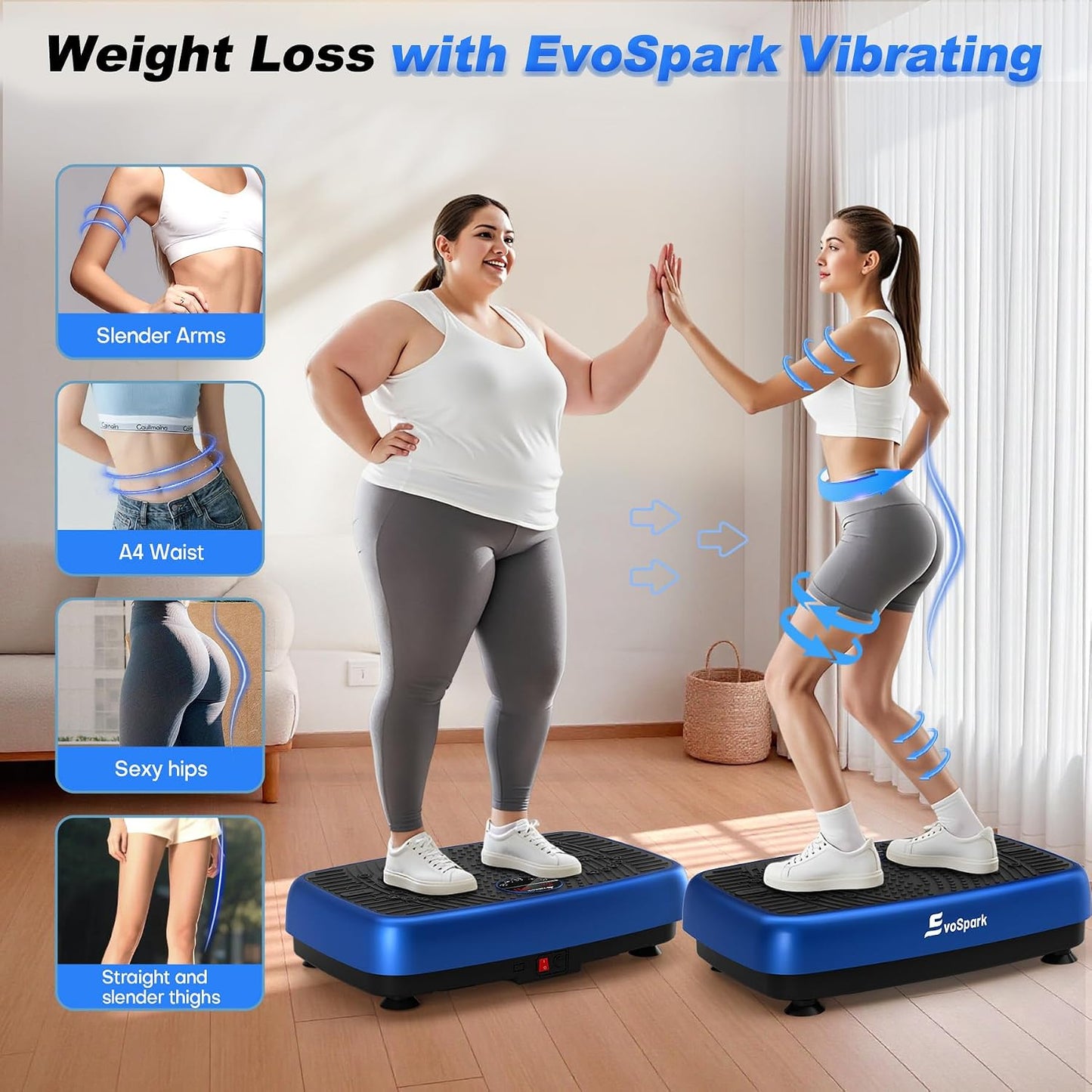 (New Open Box) EvoSpark Vibration Plate Exercise Machine | Dual Motor • 450 LBS Capacity