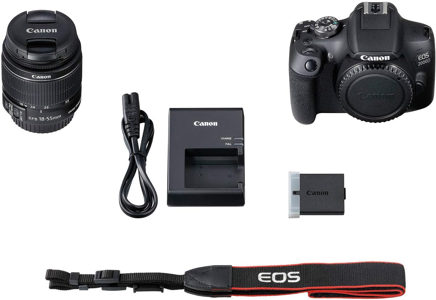 (New Open Box) Canon EOS 2000D DSLR Camera | EF-S 18-55mm III | 64GB SD | Flash | Lenses + Tripod