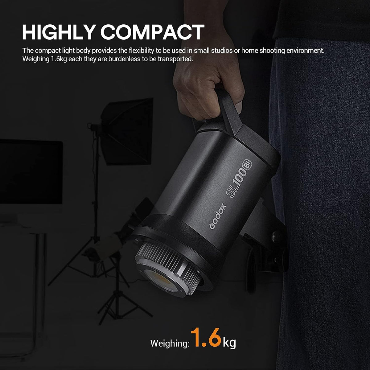 (New Open Box)GODOX SL100Bi 100W LED Video Light 2800-6500K TLCI≥97 CRI≥96,Dimmable Continuous Lighting with Bowens Mount for Video Recording Outdoor Shooting
