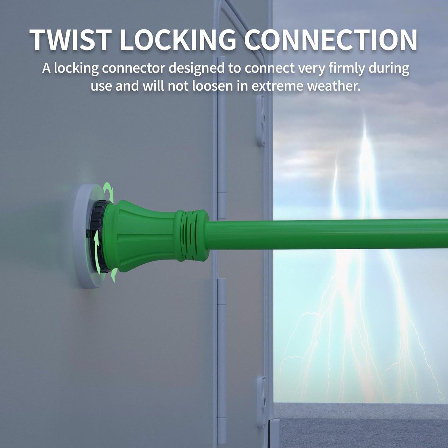 (New Open Box) Richeer 50A RV Extension Cord – 50ft | 14-50P to SS2-50R • Heavy-Duty • Locking Connector •