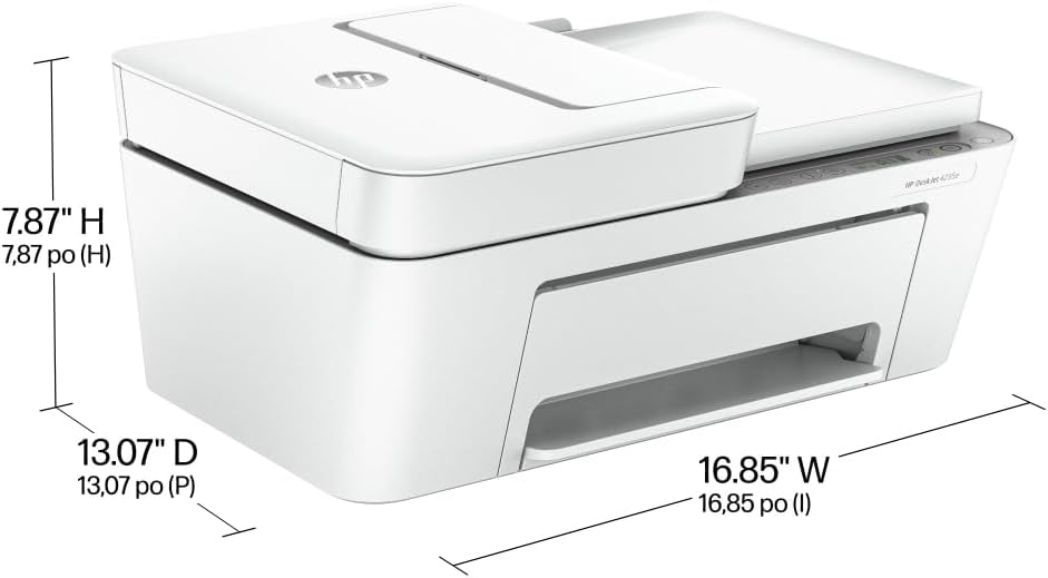 (Excellent) HP DeskJet 4255e Wireless All-in-One Colour Inkjet Printer, Scanner, Copier, Best for Home, (588S6A)